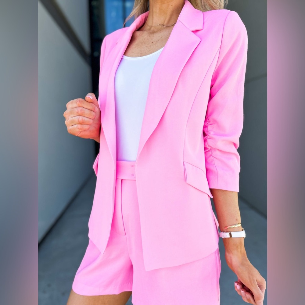 Skies are Blue neon pink blazer